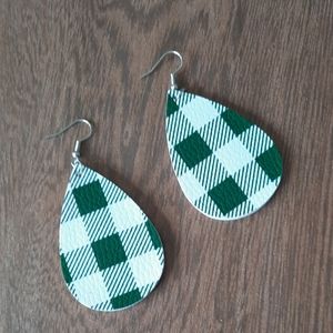 Green/White Earrings